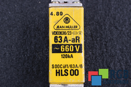 SIGURANŢĂ HLS00 JEAN MULLER VDE0636/23 63A-AR, 660VAC, 120KA SIGURANŢĂ