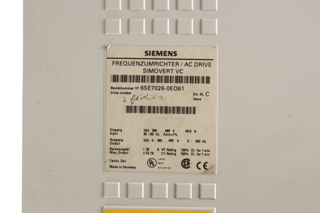 6SE7026-0ED61 SIEMENS AC DRIVE SIMOVERT VC MODUL DE PUTERE
