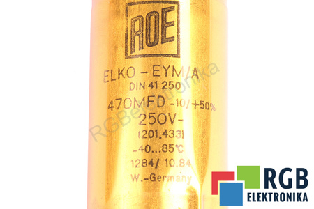 CONDENSATOR DIN41250 ROE ELKO-EYM/A 470MFD, 250VDC