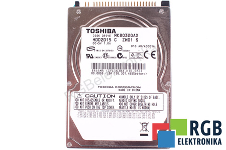 MK8032GAX TOSHIBA HDD2D15 80GB, ATA, 2.5", HDD