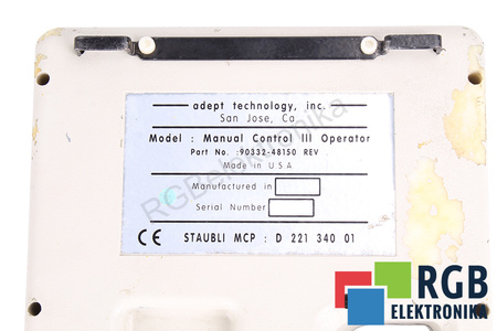 90332-48150 STAUBLI MANUAL CONTROL III OPERATOR PANTIDANTIV TEACH