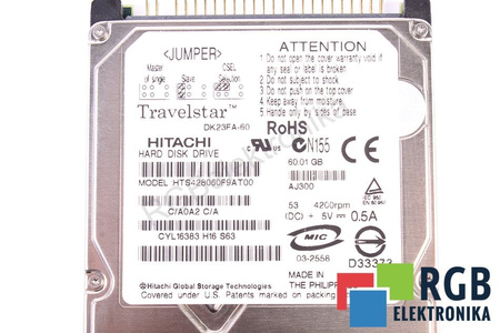 HTS428060F9AT00 HITACHI TRAVELSTAR 60GB