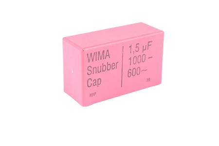 CONDENSATOR 1.5UF WIMA 1000VDC, 600VAC, SNUBBER, CAP CONDENSATOR