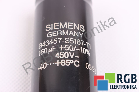 CONDENSATOR B43457-S5167-T1 SIEMENS 160UF, 450VDC CONDENSATOR
