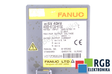 A06B-6124-H104 FANUC PARTEA DIN FAȚĂ A CUTIEI