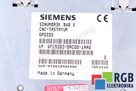 6FC5203-0AC00-1AA0 SIEMENS VERSION D SINUMERIK OP032S TASTATURĂ