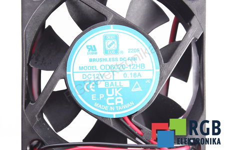 OD6020-12HB ORION 60X60X20MM, 12V, 0.18A EVANTAI