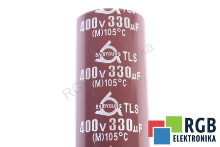 CONDENSATOR TLS400VS330M22X50 SAMYOUNG ELECTRONICS 330UF, 400VDC, 22X50MM CONDENSATOR