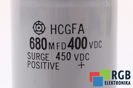 CONDENSATOR HCGFA HITACHI 680MFD, 400VDC, 450VDC CONDENSATOR