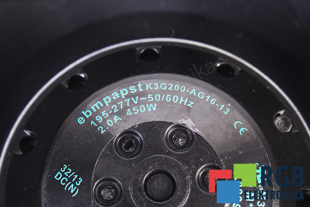 K3G200-AG16-I3 EBM PAPST 0.45KW, 230V, 2.0A EVANTAI