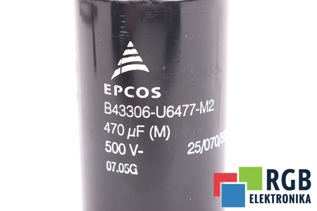 CONDENSATOR B43306-U6477-M2 EPCOS 25/070/56 470UF, 500VDC CONDENSATOR