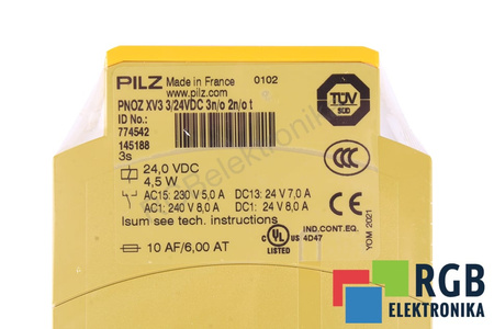 PNOZ XV3 3/24VDC 3N/O 2N/O T PILZ 774542 RELEU DE SIGURANȚĂ