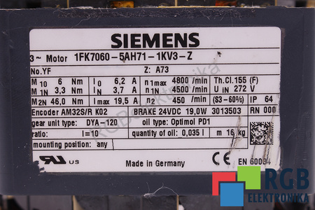 1FK7060-5AH71-1KV3-Z SIEMENS STATOR