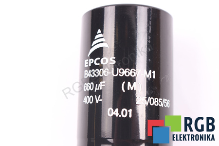 CONDENSATOR B43306-U9667-M1 EPCOS 25/085/56 660UF, 400VDC CONDENSATOR