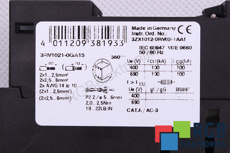 3RV1021-0GA15 SIEMENS SIRIUS ÎNTRERUPĂTOR MOTOR
