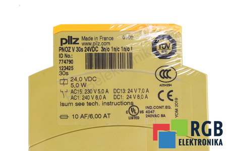 PNOZ V 30S 24VDC 3N/O 1N/C 1N/O T PILZ 774790 RELEU DE SIGURANȚĂ