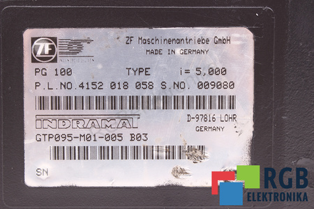 PLG100 INDRAMAT GTP095-M01-005B03 CUTIE DE VITEZE