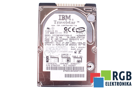 IC25N030ATCS04-0 IBM TRAVELSTAR 30GB, ATA, 2.5", HDD