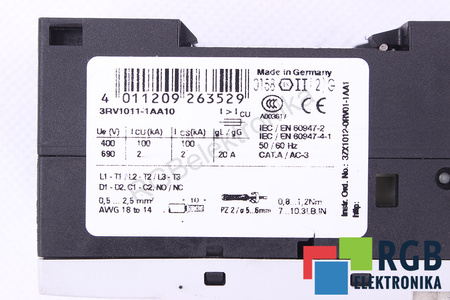 3RV1011-1AA10 SIEMENS SIRIUS ÎNTRERUPĂTOR MOTOR