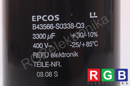 CONDENSATOR B43566-S0338SQ3 EPCOS 3300UF, 400V
