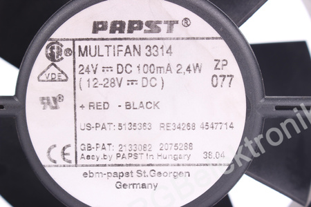 MULTIFAN 3314 PAPST 92X92X32, 24V EVANTAI