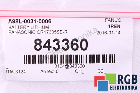CR17335SE-R FANUC A98L-0031-0006 BATERIE