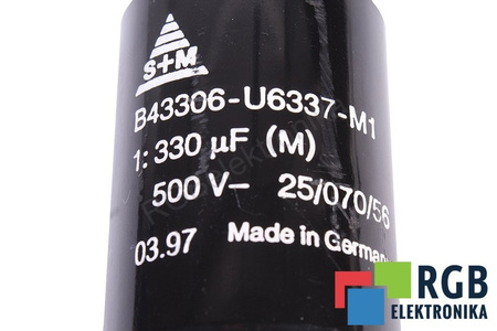 CONDENSATOR B43306-U6337-M1 S+M 330UF, 500V CONDENSATOR