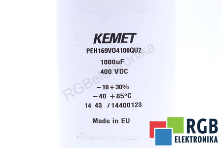 CONDENSATOR PEH169VO4100QU2 KEMET 1000UF, 400VDC CONDENSATOR