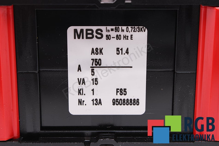 ASK51.4 MBS 750A 5A 15VA TRANSFORMATOR DE CURENT