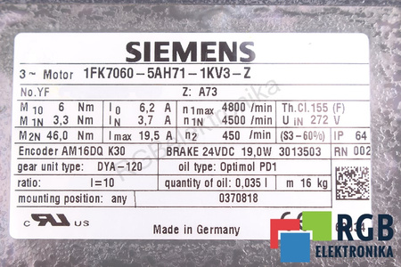 1FK7060-5AH71-1KV3-Z SIEMENS STATOR
