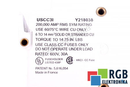 SUPORT PENTRU SIGURANȚE USCC3I FERRAZ Y218038 QS4 SUPORT PENTRU SIGURANȚE