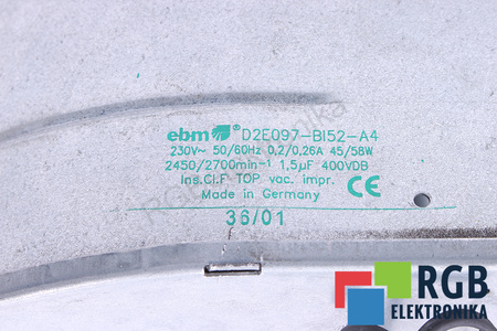 D2E097-BI52-A4 EBM PAPST 230VAC 45W 2450/MIN SUFLANTĂ DE MOTOR