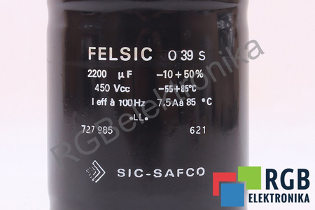 CONDENSATOR 2200UF SIC-SAFCO FELSIC 039S 450VCC CONDENSATOR
