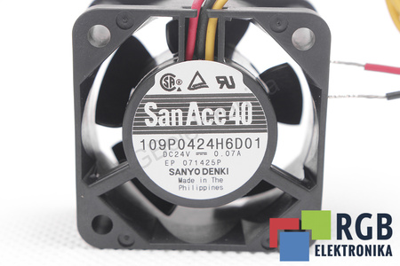 109P0424H6D01 SANYO DENKI SANACE40 40X40X20MM, 24V EVANTAI