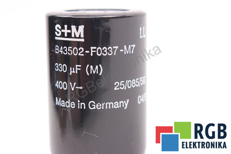 CONDENSATOR B43502-F0337-M7 S+M 330UF, 400VDC CONDENSATOR