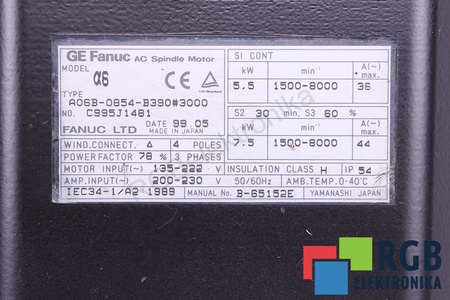 A06B-0854-B390#3000 FANUC CUTIE MOTOR