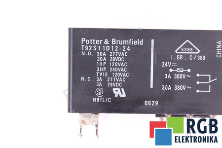 T92S11D12-24 POTTER&BRUMFIELD 24V 30A 380VAC RELEU