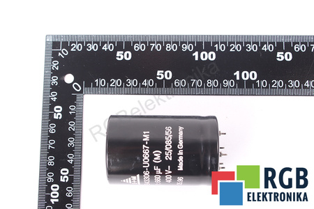 CONDENSATOR B43306-U0667-M1 S+M 25/085/56 660UF, 400VDC CONDENSATOR