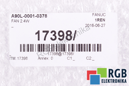 A90L-0001-0378 FANUC 3610KL-05W-B49 92X92X25MM, 24V EVANTAI