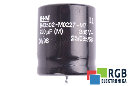CONDENSATOR B43502-M0227-M7 S+M 220UF, 385V CONDENSATOR