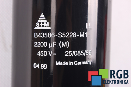 CONDENSATOR B43586-S5228-M1 S+M 2200UF, 450VDC CONDENSATOR