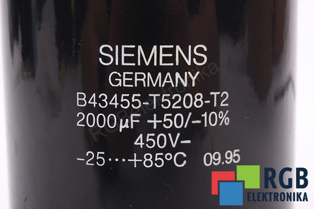 CONDENSATOR B43455-T5208-T2 SIEMENS 2000UF, 450VDC