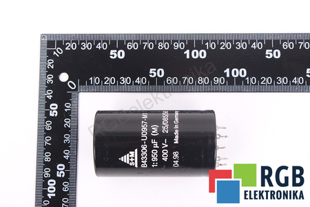 CONDENSATOR B43306-U0957-M1 S+M 25/085/56 950UF, 400VDC CONDENSATOR