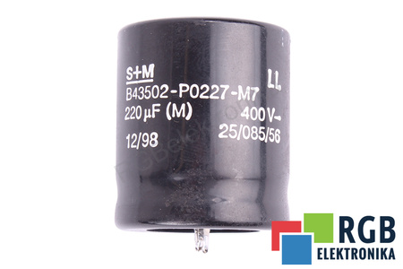 CONDENSATOR B43502-P0227-M7 S+M 220UF, 400V