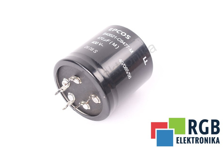 CONDENSATOR B43521-C9477-M EPCOS 40/085/56 470UF, 400VDC CONDENSATOR