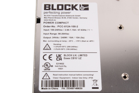 PCC-0124-100-2 BLOCK SURSĂ DE ALIMENTARE ÎN COMUTAȚIE