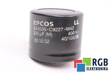 CONDENSATOR B43505-C9227-M42 EPCOS 220UF, 400VDC CONDENSATOR