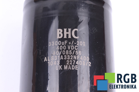 CONDENSATOR ALS31A332NF400 BHC COMPONENTS LTD BHC 3300UF CONDENSATOR