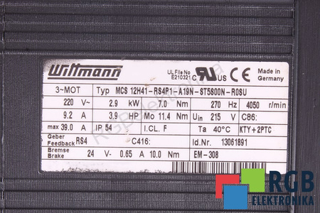 MCS12H41-RS4P1-A19N-ST5S00N-R0SU WITTMANN STATOR