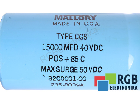 CONDENSATOR CGS MALLORY 15000UF, 40VDC CONDENSATOR